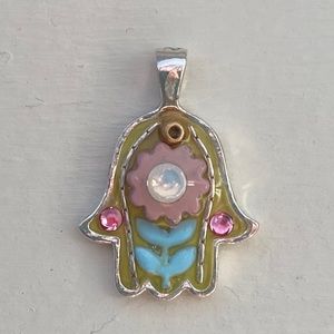 Handcrafted Small Hamsa Pendant in Sterling Silver